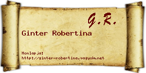 Ginter Robertina névjegykártya